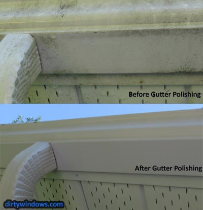 eavestrough cleaning before after